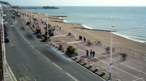 St Leonards Beach Road Pier  Stock Footage 66575926