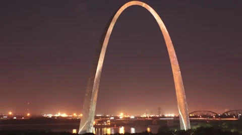 St. Louis Arch time lapse night Vídeo Stock 41150076