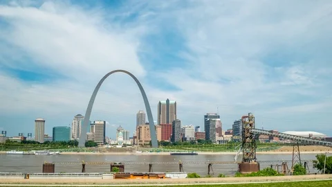 St louis arch time lapse 4k 1080p Stock Footage 77634320