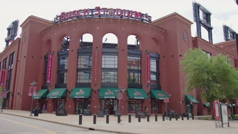 St. Louis, Missouri - June 2, 2022: St. Louis Cardinals MLB Stadium exterior Stock Footage 201242542