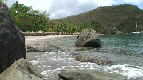 St. Lucia Beach Stock Footage 476374