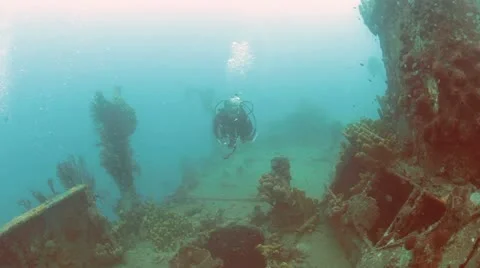 St Lucia Diver Fly By Stock Footage 12139691