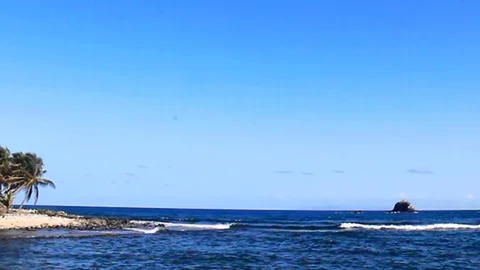 St Lucia surf and waves on an empty beach 스톡 동영상 107680882