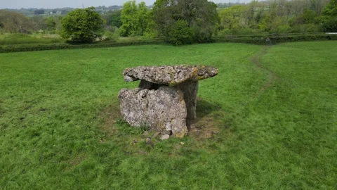 St. Lythan's Dolmen, 4K Epic Stunning Drone Clip, South Wales Stock Footage 278225235