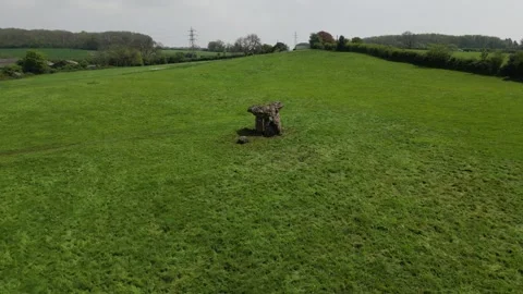 St. Lythan's Dolmen, 4K Overhead Stunning Drone Clip, South Wales Stock Footage 278229041