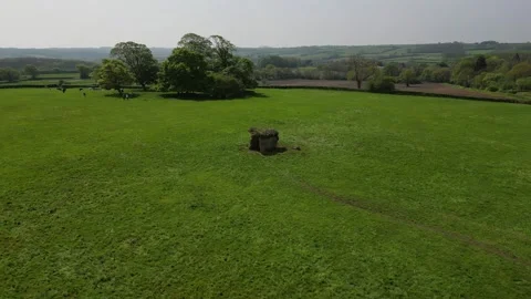 St. Lythan's Dolmen, 4K Stunning Drone Clip, Megalithic Site in South Wales Stock Footage 278094021