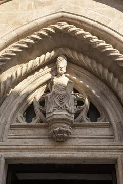 The st Mark Cathedral with gothic elements. Church in the town of Korcula Stock Photos