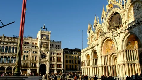 St Mark's Basilica and the Clocktower Video stock 124750348