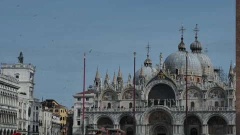 St Mark's Basilica and Clocktower, Venice (Italy) Stock-Footage 130394842