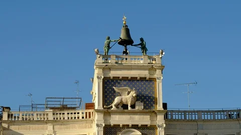 St Mark's Clocktower and the “Moors” Video stock 124750235