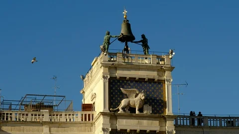St Mark's Clocktower and the “Moors” Video stock 124750382