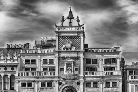 St Mark's Clocktower, iconic landmark in Venice, Italy Stock Photos