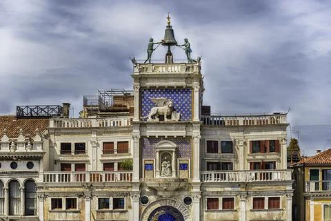St Mark's Clocktower, iconic landmark in Venice, Italy Stock Photos