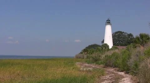 St Marks Lighthouse Stock Footage 12574690