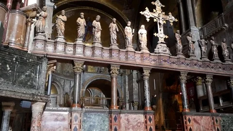 St Marks Pan From Altar To Dome Stock Footage 70335497