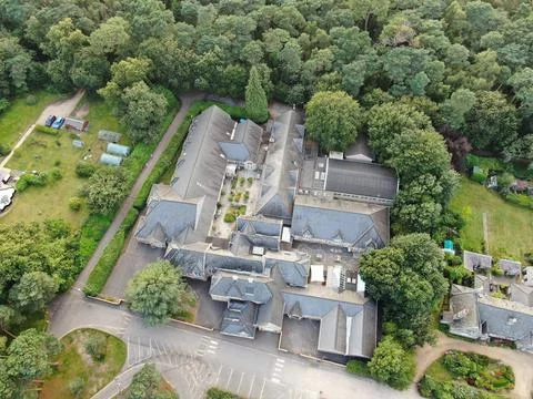St Marks School in Talbot words at Wallisdown aerial view Stock Photos