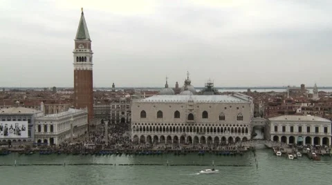 St Mark's Square with Doges Palace in Venice - Italy Video stock 48981385