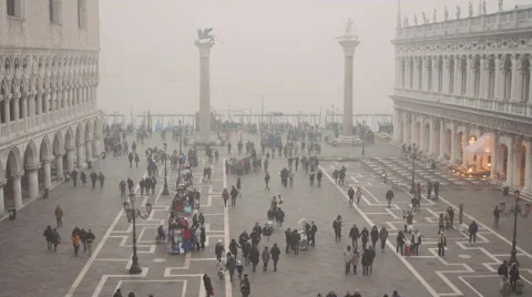 The St. Mark's Square (Piazza San Marco) with Campanile and Doge's Palace Stock Footage 58902586