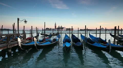 St Mark's Square San Giorgio Maggiore Island, Venice, Italy Stock Footage