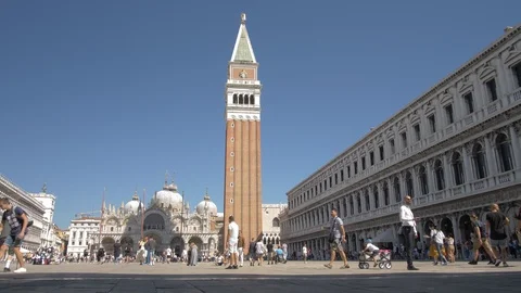 St Mark's Square, Venice, Veneto, Italy Stock Footage 124933686