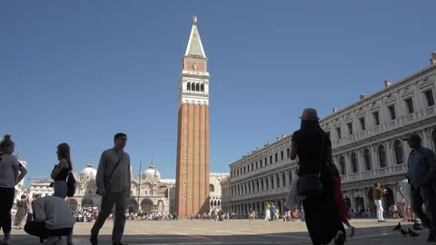 St Mark's Square, Venice, Veneto, Italy Stock Footage 124933713