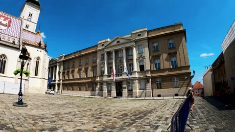 St. Mark's Square in Zagreb Video stock 204124535