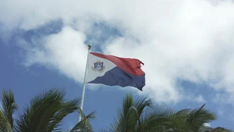 St. Marteen Flag Video stock 236024600