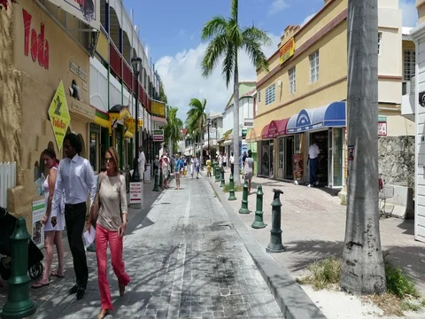 St Marten front street hyperlaspe Stock Footage 75000199