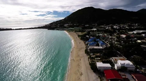 St Martin - Beach right side phillipsburg Stock Footage 60551055