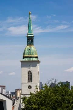 St Martin's Cathedral in Bratislava tower Stock Photos