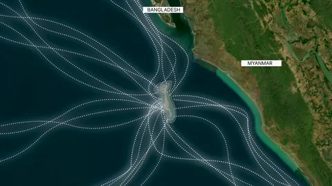 St Martins Island Zoom Effect. Bangladesh Map Animation Video 4K Stock Footage 331994402