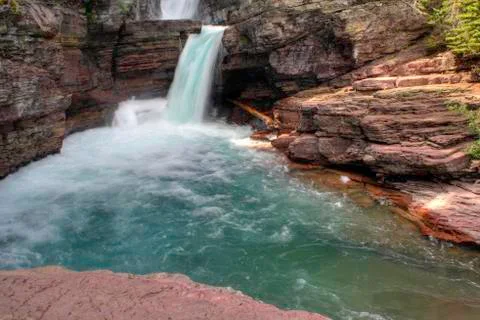 St. Mary Falls Stock Photos