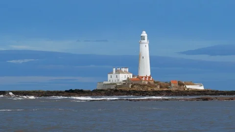 St Marys Lighthouse Stock Footage 104221216