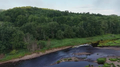 St Marys River, Nova Scotia, Glenelg Aerial Footage Stock Footage 339298905