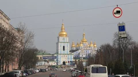 St. Michael's Golden-Domed Monastery Stock Footage 203869079