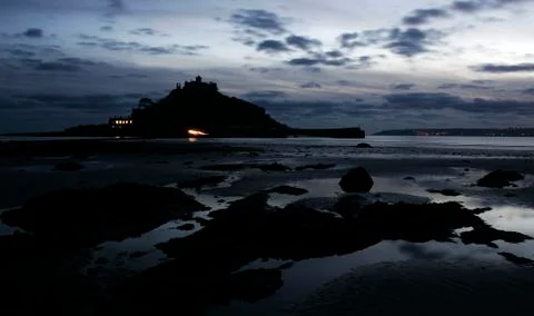 St michaels mount at night Stock Photos