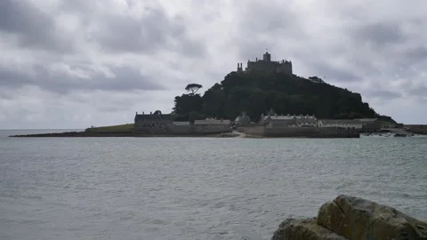 St Michaels Mount from Shore Pt1 of 1 of 2 Stock Footage 240940109