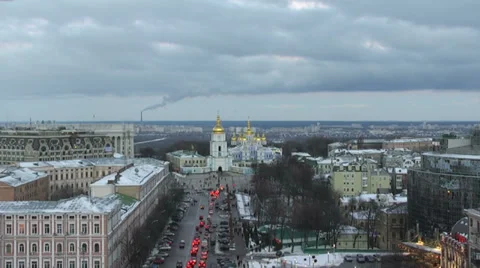 St. Michael's Square  in Kiev view Stock Footage 33872287