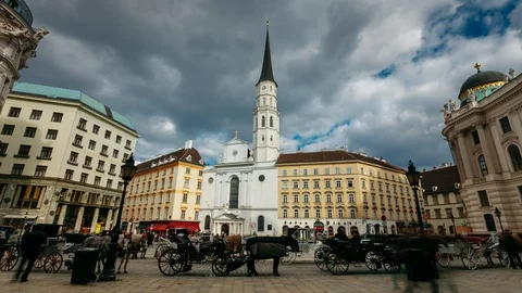 St. Michael's Square Vienna time lapse 4K. Stock Footage 128561954