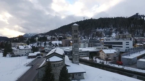 St Moritz aerial view 動画素材 89337930