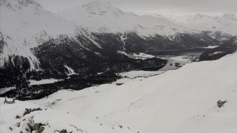 St. Moritz drone Stockbeeldmateriaal 139005403