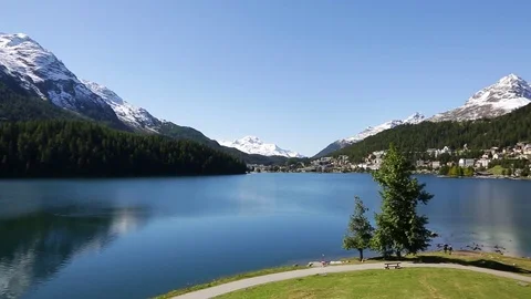 St Moritz lake - alpine scenario Stock Footage 81261700