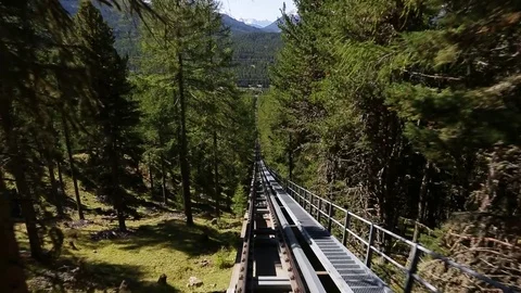 St Moritz, monorail - mountains Stock Footage 81260736