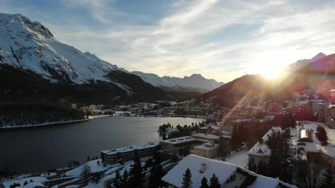 St. Moritz in the Swiss Alps Stock Footage 163095245