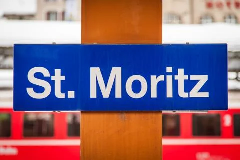 St. moritz train station Stock Photos