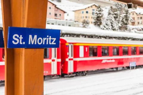 St. moritz train station Foto stock