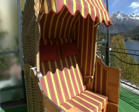 St. Moritz View from Beachchair 스톡 동영상 460199