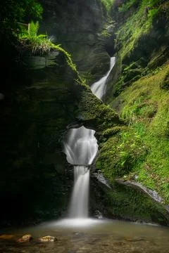 St Nectan's Glen waterfall in Cornwall United Kingdom Stock-Fotos