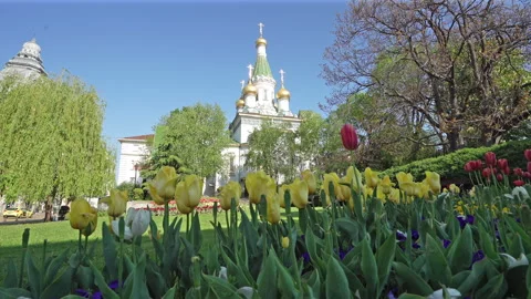 St. Nicholas church in the background Stock Footage 241811686