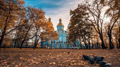 St. Nicholas Naval Cathedral St. Petersburg. Russia Video stock 72999086